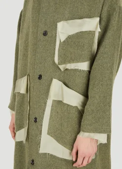 Raw Hem Hooded Coat