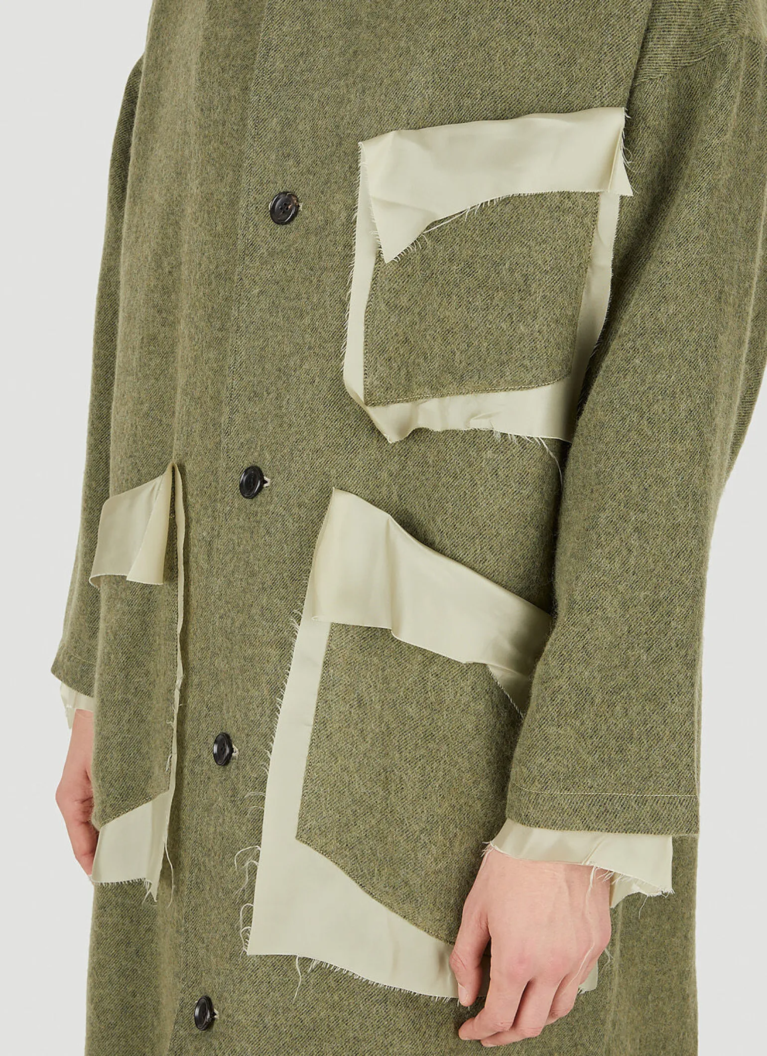 Raw Hem Hooded Coat