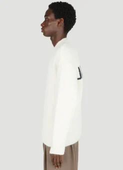 Rear Logo Print Knit Sweater
