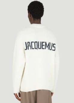 Rear Logo Print Knit Sweater