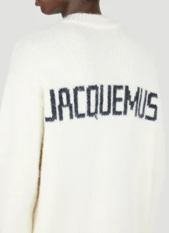 Rear Logo Print Knit Sweater