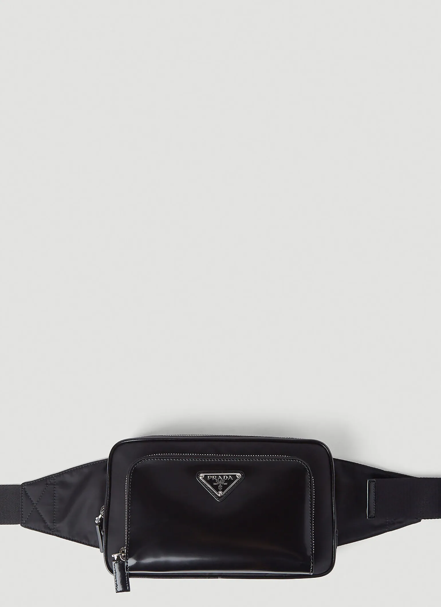 Re-Nylon And Leather Belt Bag