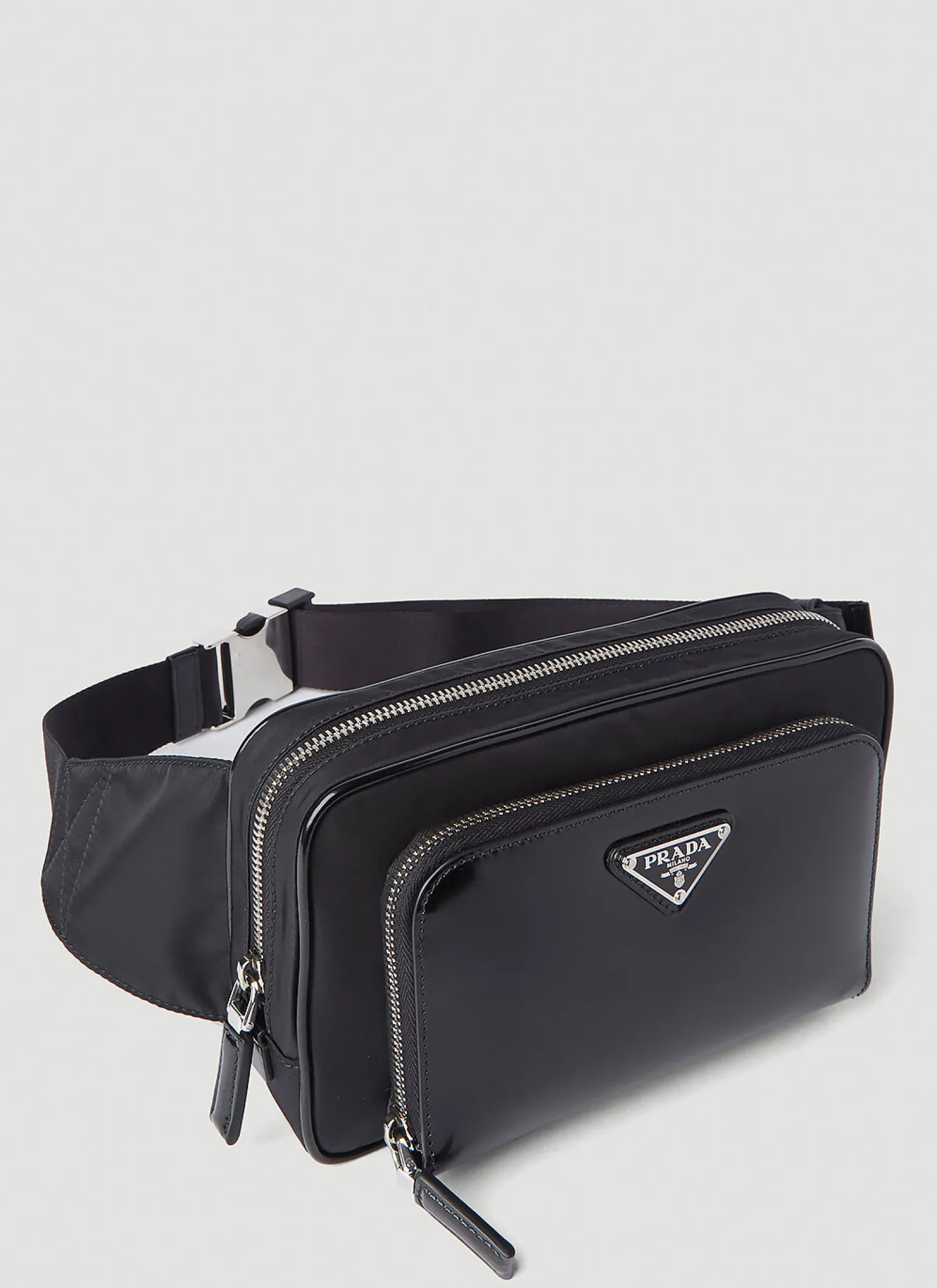 Re-Nylon And Leather Belt Bag