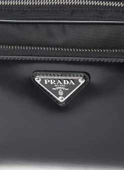Re-Nylon And Leather Belt Bag