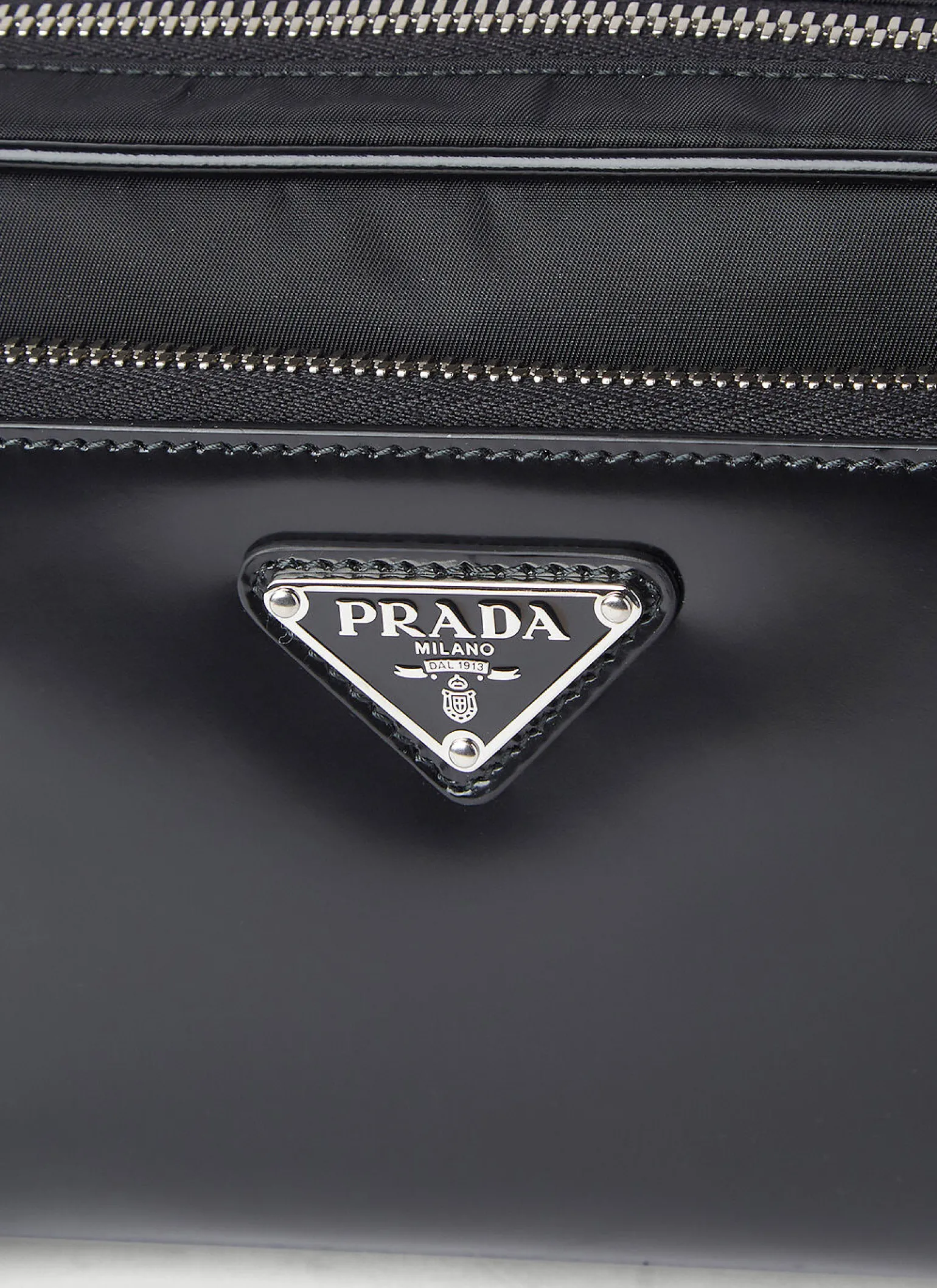 Re-Nylon And Leather Belt Bag