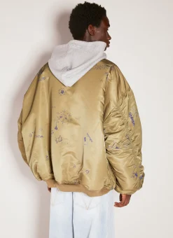 Reversible Scribbled Hooded Bomber Jacket
