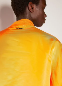 Reversible Scribbled Hooded Bomber Jacket