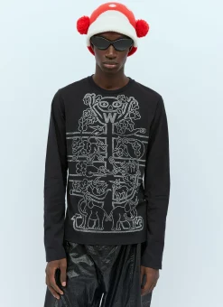 Rhinestone Embellished Long Sleeve T-Shirt