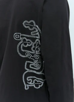 Rhinestone Embellished Long Sleeve T-Shirt