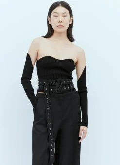 Rib Bustier With Detached Sleeves