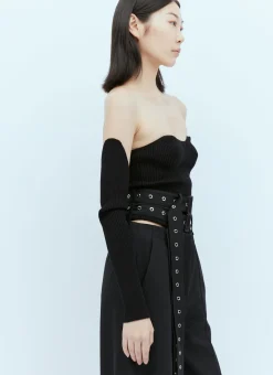 Rib Bustier With Detached Sleeves