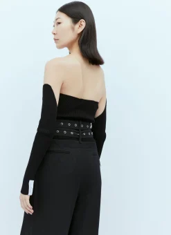 Rib Bustier With Detached Sleeves
