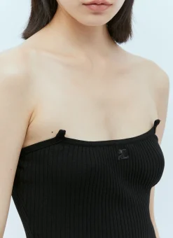 Rib Knit Strap Mini Dress