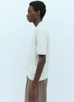 Rib Polo Shirt With Logo Patch
