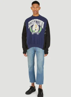 Ripped Waistband Belted Jeans