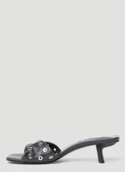 Rocco Eyelet High Heel Mule