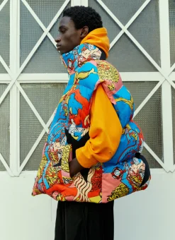 Royal Print Puffer Gilet