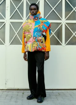Royal Print Puffer Gilet