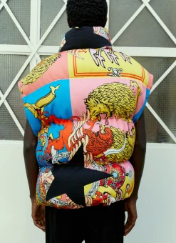 Royal Print Puffer Gilet