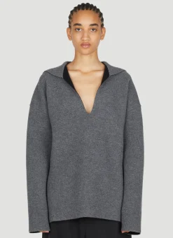 Sailor Neckline Knit Sweater