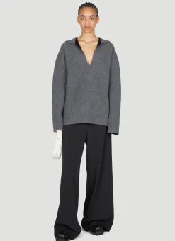 Sailor Neckline Knit Sweater