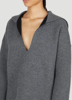 Sailor Neckline Knit Sweater