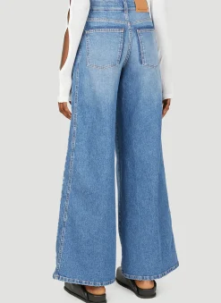 Salt And Pepper Lasered Logo Jeans