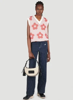 Sashiko Stitch Wide Leg Jeans
