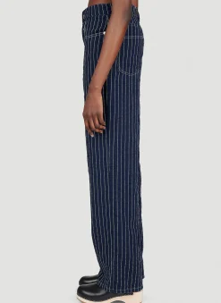 Sashiko Stitch Wide Leg Jeans