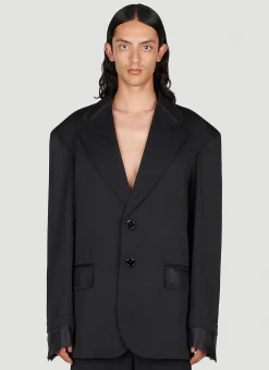 Satin Trim Oversized Blazer