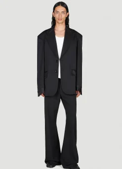 Satin Trim Oversized Blazer