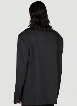Satin Trim Oversized Blazer