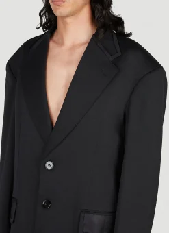 Satin Trim Oversized Blazer