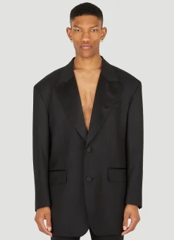Satin Trimmed Tuxedo Blazer