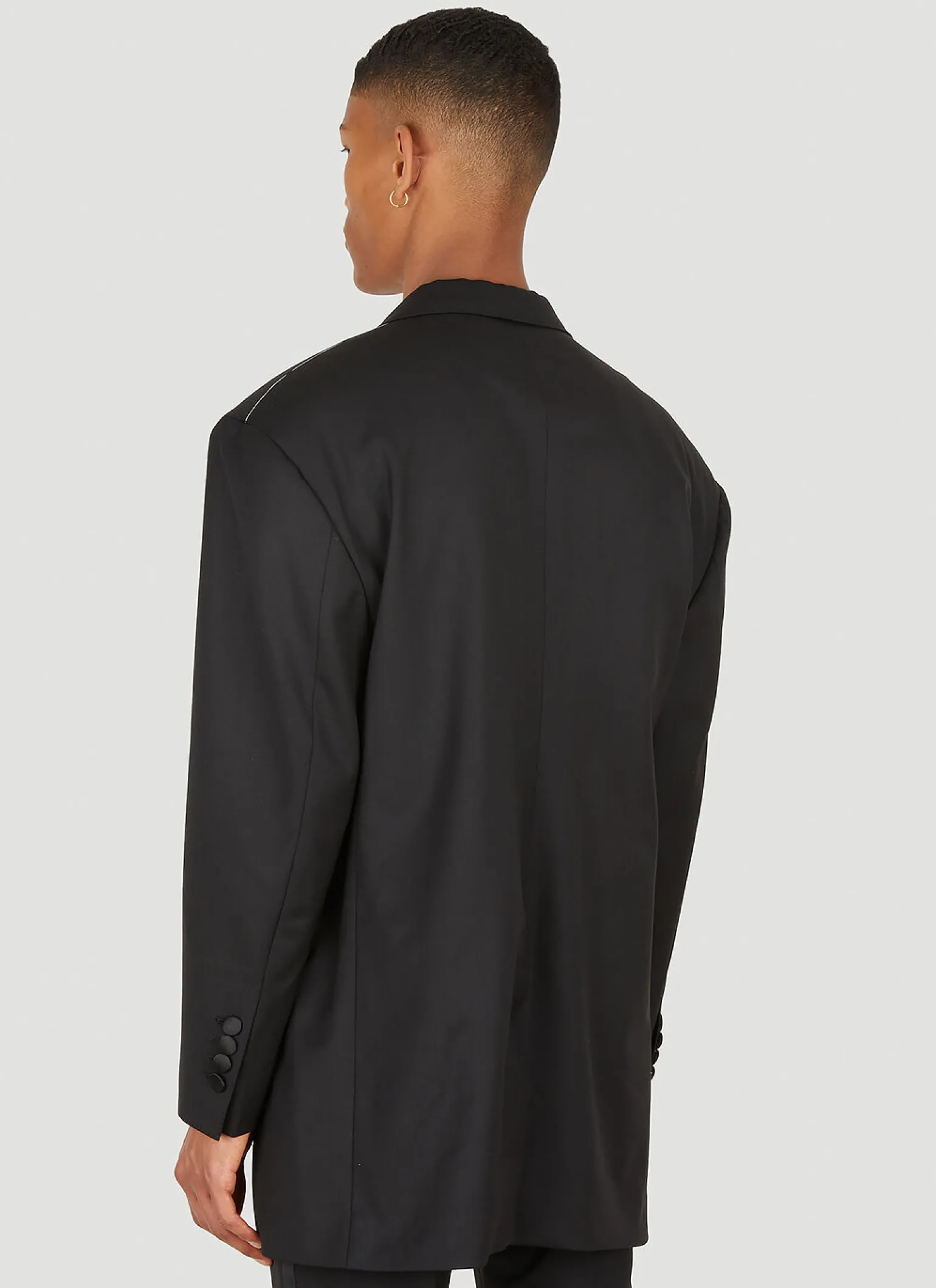 Satin Trimmed Tuxedo Blazer