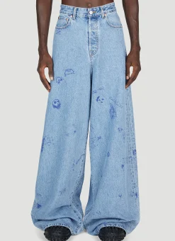 Scribbled Baggy Jeans
