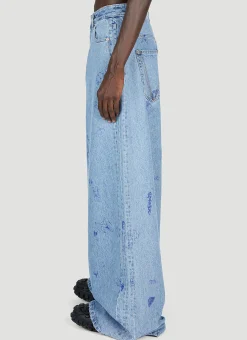 Scribbled Baggy Jeans
