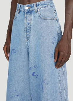 Scribbled Baggy Jeans