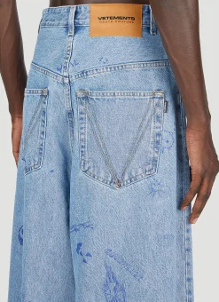 Scribbled Baggy Jeans