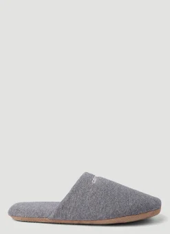 Script Embroidery Slippers