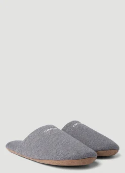 Script Embroidery Slippers