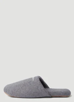 Script Embroidery Slippers