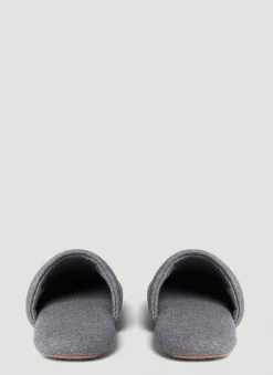 Script Embroidery Slippers