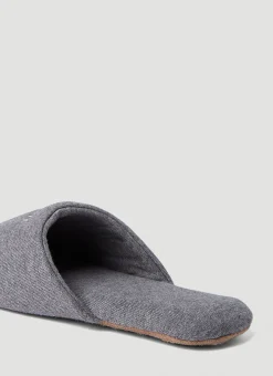 Script Embroidery Slippers