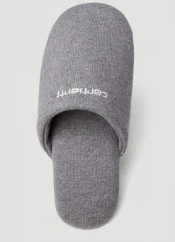 Script Embroidery Slippers