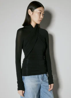 Semi-Sheer Cross Top