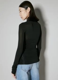 Semi-Sheer Cross Top