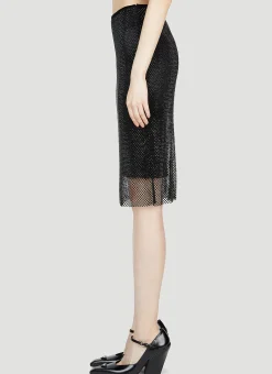 Senior Rhinestone Mesh Skirt