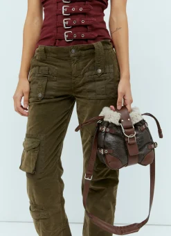 Shearling Bucket Shoulder Bag