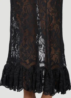 Sheer Lace Midi Skirt